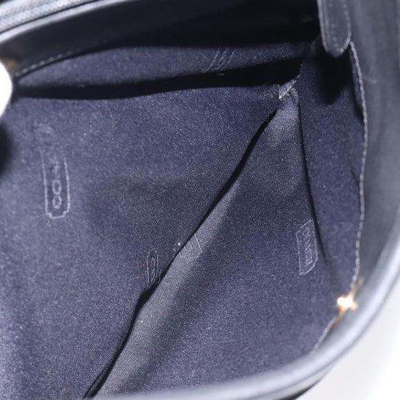 Coach Shoulder Bag Leather Black Silver Auth am8529