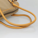 PRADA Shoulder Bag Canvas Leather Beige Silver Auth am8532-7