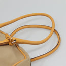 PRADA Shoulder Bag Canvas Leather Beige Silver Auth am8532-14