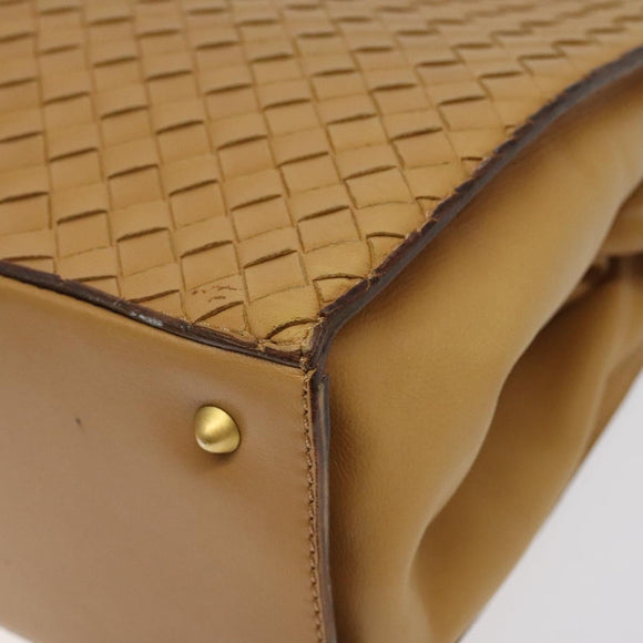 BOTTEGA VENETA INTRECCIATO Hand Bag Leather Beige Auth am8534
