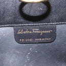 Salvatore Ferragamo Chain Shoulder Bag Leather Black Gold Auth am8545-15