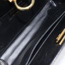 Salvatore Ferragamo Chain Shoulder Bag Leather Black Gold Auth am8545-10
