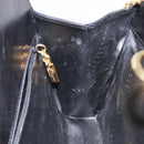 Salvatore Ferragamo Chain Shoulder Bag Leather Black Gold Auth am8545-19