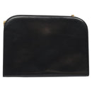 Salvatore Ferragamo Chain Shoulder Bag Leather Black Gold Auth am8545-2