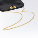 Salvatore Ferragamo Chain Shoulder Bag Leather Black Gold Auth am8545-7