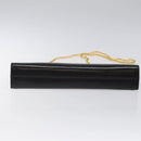 Salvatore Ferragamo Chain Shoulder Bag Leather Black Gold Auth am8545-5