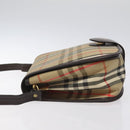Burberrys Nova Check Shoulder Bag Canvas Beige Gold Auth am8546-4