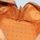 MCM Logogram Vicetos Boston Bag PVC Leather Brown Gold Auth am8547-17