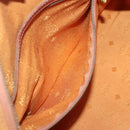 MCM Logogram Vicetos Boston Bag PVC Leather Brown Gold Auth am8547-19