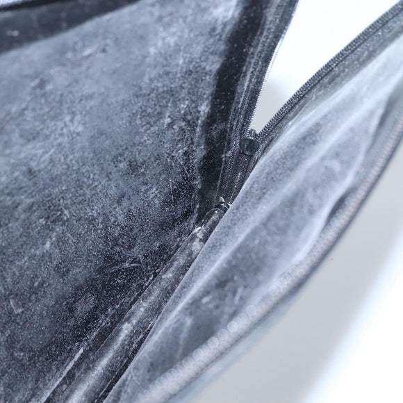 GUCCI Document case Patent leather Black Auth am8564