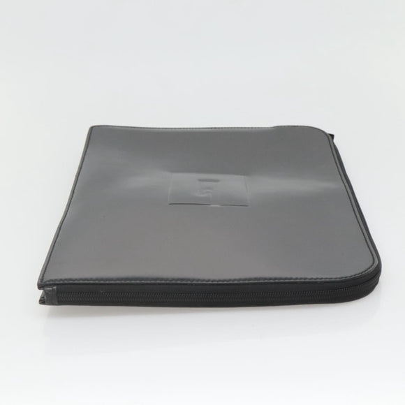 GUCCI Document case Patent leather Black Auth am8564