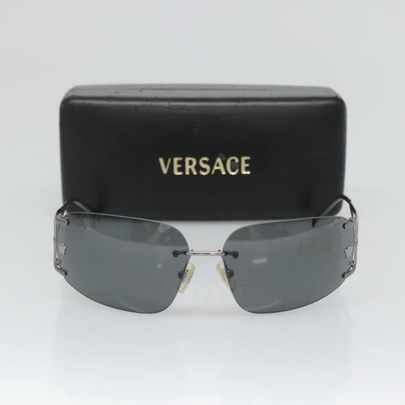 VERSACE Sunglasses metal Silver Auth am8573