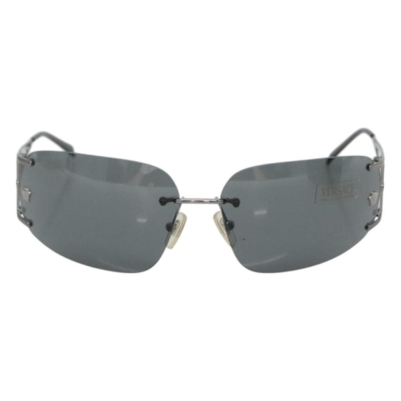 VERSACE Sunglasses metal Silver Auth am8573