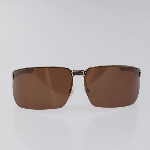 Christian Dior Sunglasses metal Brown Auth am8575