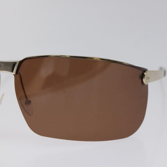 Christian Dior Sunglasses metal Brown Auth am8575