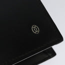 CARTIER Clutch Bag Leather Black Silver Auth am8581-9