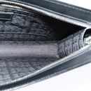 CARTIER Clutch Bag Leather Black Silver Auth am8581-18