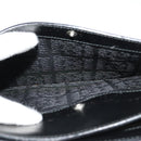 CARTIER Clutch Bag Leather Black Silver Auth am8581-20