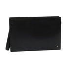 CARTIER Clutch Bag Leather Black Silver Auth am8581-13