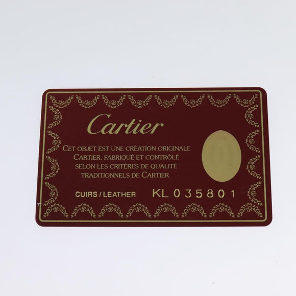 CARTIER Clutch Bag Leather Black Silver Auth am8581