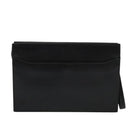 CARTIER Clutch Bag Leather Black Silver Auth am8581-2