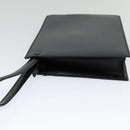CARTIER Clutch Bag Leather Black Silver Auth am8581-3