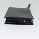 CARTIER Clutch Bag Leather Black Silver Auth am8581-4