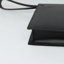 CARTIER Clutch Bag Leather Black Silver Auth am8581-8