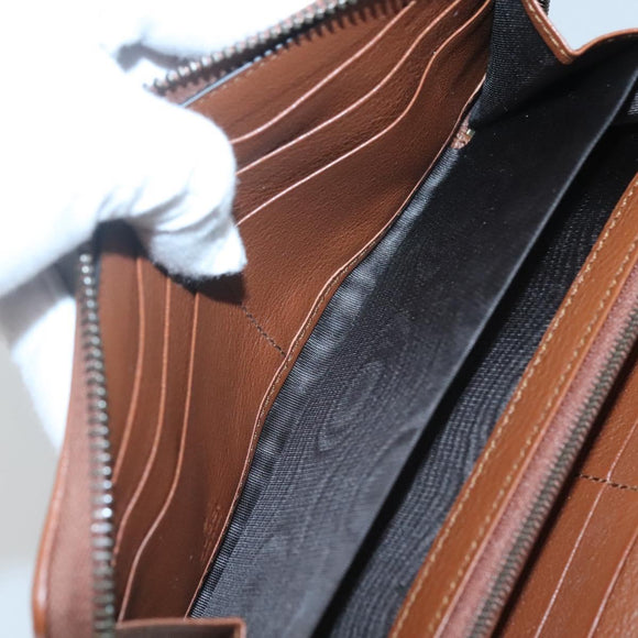 GUCCI Diana Continental Wallet Long Wallet Leather Brown Gold 658634 Auth am8592