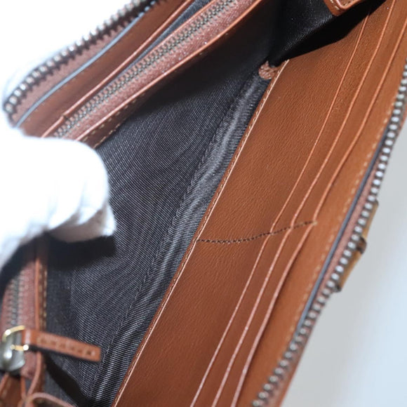 GUCCI Diana Continental Wallet Long Wallet Leather Brown Gold 658634 Auth am8592