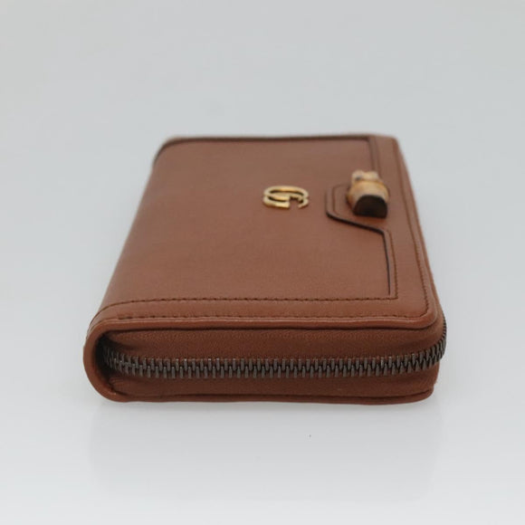 GUCCI Diana Continental Wallet Long Wallet Leather Brown Gold 658634 Auth am8592