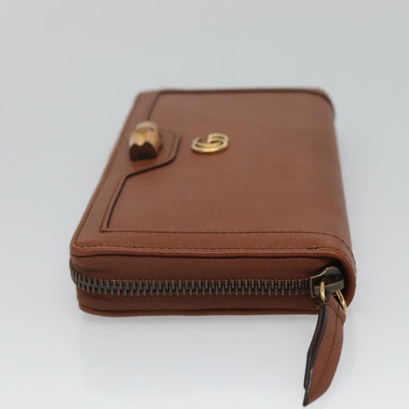 GUCCI Diana Continental Wallet Long Wallet Leather Brown Gold 658634 Auth am8592