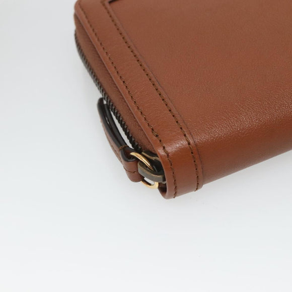 GUCCI Diana Continental Wallet Long Wallet Leather Brown Gold 658634 Auth am8592