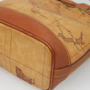 PRIMA CLASSE Shoulder Bag Leather PVC Beige Gold Auth am8596-9