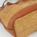 PRIMA CLASSE Shoulder Bag Leather PVC Beige Gold Auth am8596-14