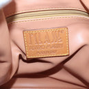 PRIMA CLASSE Shoulder Bag Leather PVC Beige Gold Auth am8596-17