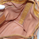 PRIMA CLASSE Shoulder Bag Leather PVC Beige Gold Auth am8596-11