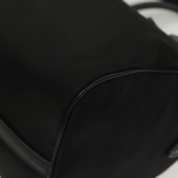 PRADA Hand Bag Nylon 2way Black Gold 1BB797 Auth am8598