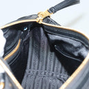 PRADA Hand Bag Nylon 2way Black Gold 1BB797 Auth am8598-20
