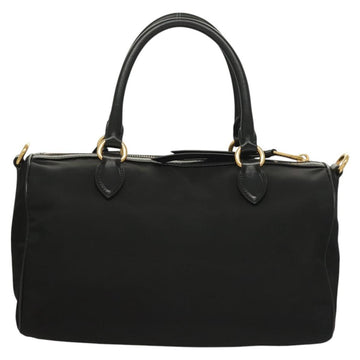 PRADA Hand Bag Nylon 2way Black Gold 1BB797 Auth am8598 - 0