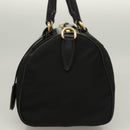 PRADA Hand Bag Nylon 2way Black Gold 1BB797 Auth am8598-3