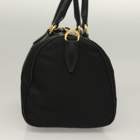 PRADA Hand Bag Nylon 2way Black Gold 1BB797 Auth am8598
