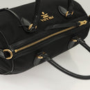 PRADA Hand Bag Nylon 2way Black Gold 1BB797 Auth am8598-6