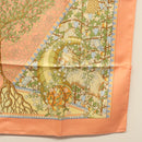 HERMES Carre 90 Scarf ""AXIS MUNDI"" Silk Orange Auth am8605-10