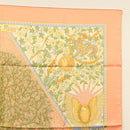 HERMES Carre 90 Scarf ""AXIS MUNDI"" Silk Orange Auth am8605-4