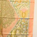 HERMES Carre 90 Scarf ""AXIS MUNDI"" Silk Orange Auth am8605-7