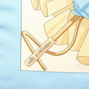 HERMES Carre 90 Scarf ""DES PLAGES NORMANDES"" Silk Beige Auth am8606-14