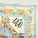 HERMES Carre 90 Scarf ""DES PLAGES NORMANDES"" Silk Beige Auth am8606-4