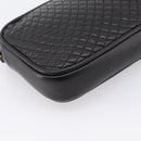 BALLY Chain Shoulder Bag Leather Black Gold Tone Auth am8614A-13