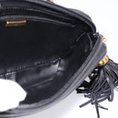 BALLY Chain Shoulder Bag Leather Black Gold Tone Auth am8614A-19
